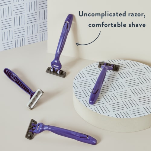 Harry's 3 Blade Men's Disposable Razors - Midnight Blue Perspective: top