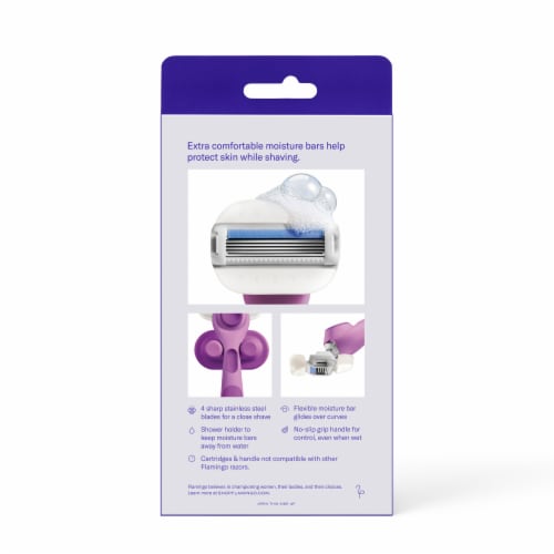Flamingo Moisture Plus Women's Razor With Razor Blade Cartridges Perspective: top