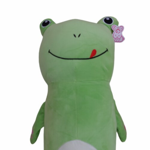 Velvet Bolster Plush Pillow | Swiss Jasmine Plushies | Froggie Stuffed Animal | 43 Inches Perspective: top