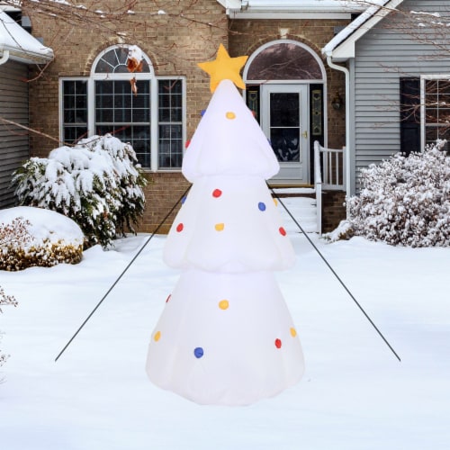 6' White Christmas Tree Inflatable Decoration LED Blow Up Outdoor Yard Decor Perspective: top