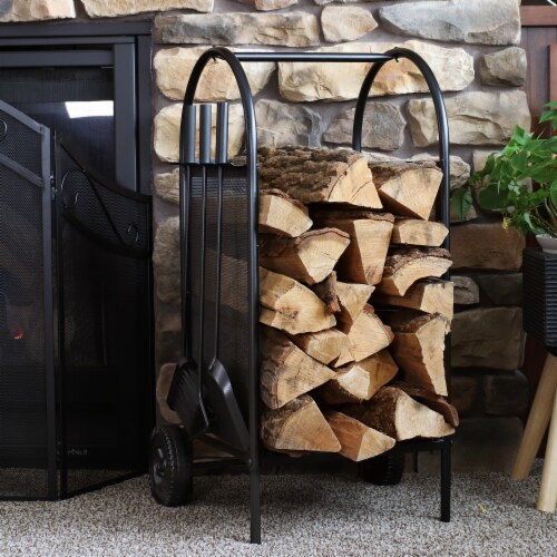 Sunnydaze Decor Firewood Log Cart with Optional Cover