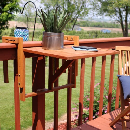 Sunnydaze Meranti Folding Balcony Railing Table, 22 - Kroger