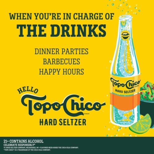 Topo Chico Hard Seltzer Tropical MangoMalt Based Perspective: top
