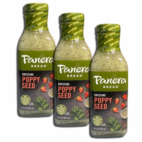 Salad Dressing by Panera | 12 Ounce | Pack of 3 (Poppy Seed) Perspective: top