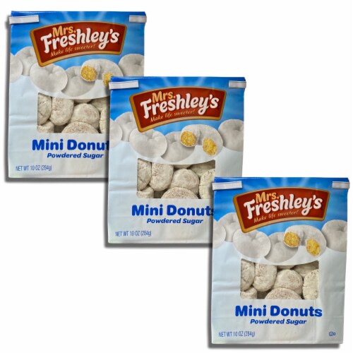 Powdered Sugar Mini Donuts by Mrs. Freshley's Bundled by Tribeca Curations | 10 Oz Bag | Valu Perspective: top