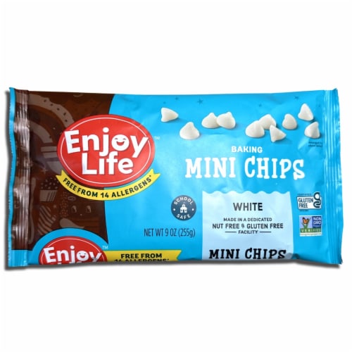 Tribeca Curations | White Chocolate Mini Baking Chips, Allergen Free, School Approved | 9 Oun Perspective: top