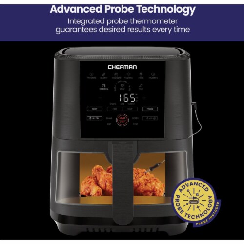 5QT. Digital Air Fryer w/Probe,RJ38-SQPF-5TW-TP-W Perspective: top