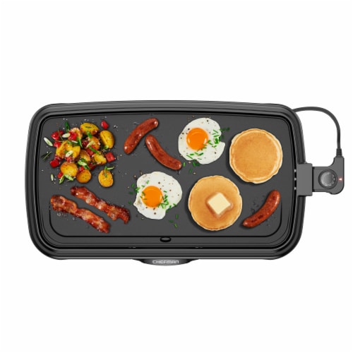 Chefman XL Electric Griddle w/ Temp Control, Immersible Flat Top - Black Perspective: top