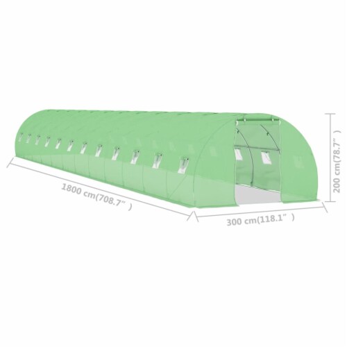 vidaXL Greenhouse 581.3 ft² 59.1'x9.8'x6.6' Perspective: top