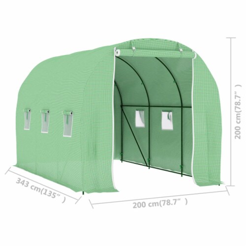 vidaXL Greenhouse 73.8 ft² 11.3'x6.6'x6.6' Perspective: top