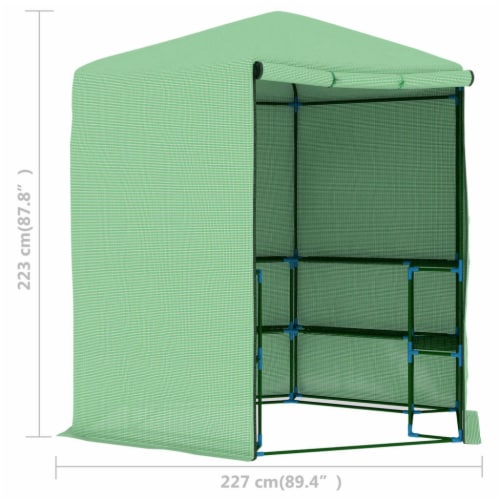 vidaXL Greenhouse with Shelves Steel 89.4 x87.8 Perspective: top
