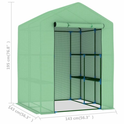 vidaXL Greenhouse with Shelves Steel 56.3 x56.3 x76.8 Perspective: top