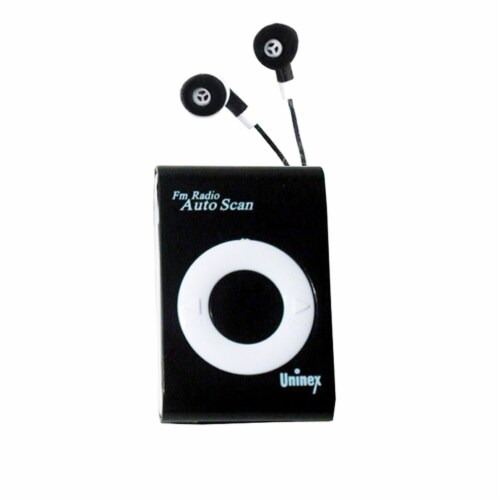 Pocket radio store with earbuds