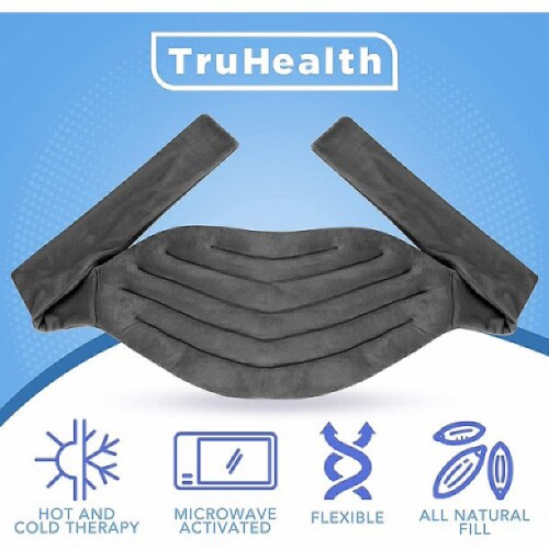 TruHealth Large Weighted Hot and Cold Body Wrap for Neck Grey Perspective: top
