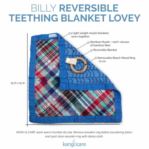 Kanga Care Reversible Teething Blanket Lovey - Billy Perspective: top