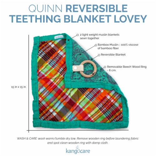 Kanga Care Reversible Teething Blanket Lovey - Quinn Perspective: top