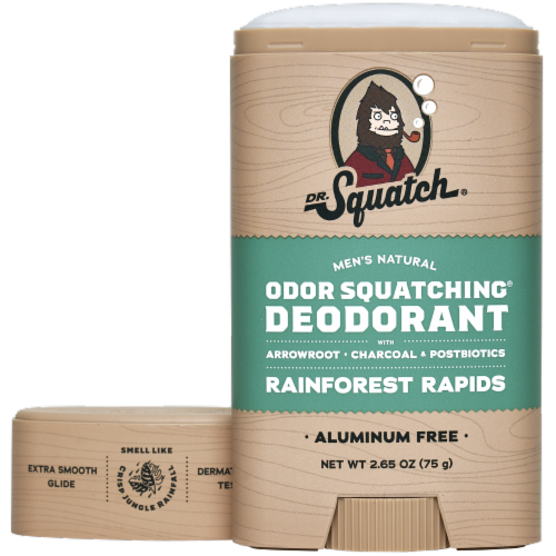 Dr. Squatch® Men's Natural Odor Squatching® Rainforest Rapids Deodorant Stick Perspective: top