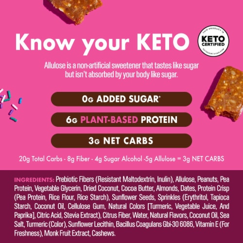 CORE® Foods Birthday Cake Keto Nutrition Bars Perspective: top