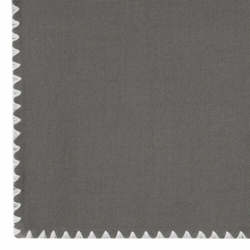 Kate Aurora 2 Piece Hamptons Semi Sheer Curtain Panels - 63 in. Long - Gray Perspective: top