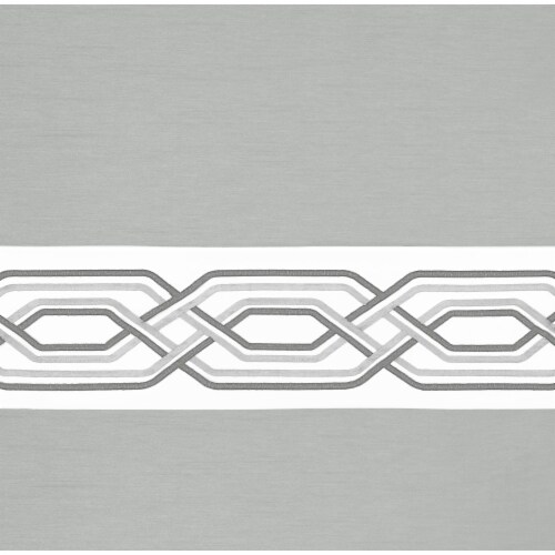 Kate Aurora Pacifico 3 Piece Kitchen Curtain Set - 24 in. Long - Silver Perspective: top