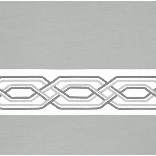Kate Aurora Pacifico 3 Piece Kitchen Curtain Set - 36 in. Long - Silver Perspective: top