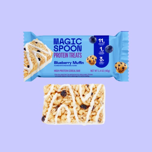 Magic Spoon® High-Protein Gluten-Free Blueberry Muffin Cereal Treat Bars Perspective: top
