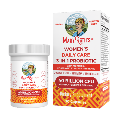 MaryRuth's® Women's Daily Care 3-in-1 Probiotic Capsules Perspective: top