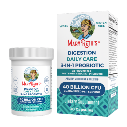 Mary Ruth's® Digestion Daily Care 3 In 1 Probiotic Dietary Supplement Perspective: top