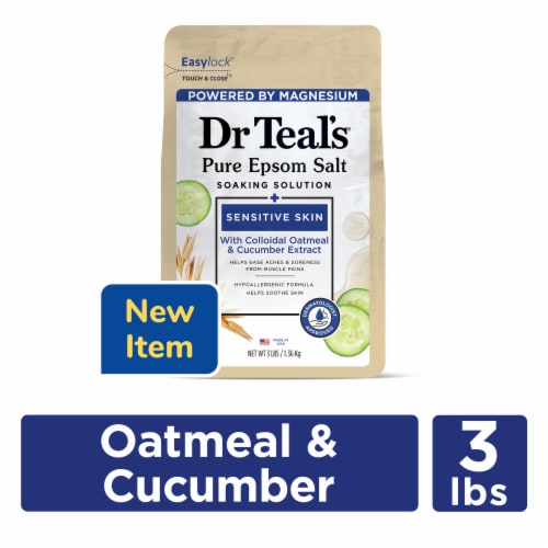Dr Teal's® Pure Espom Salt Soaking Solution Sensitive Skin with Colloidal Oatmeal & Cucumber Extract Perspective: top