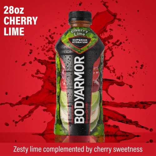 BODYARMOR SuperDrink Cherry Lime Electrolyte Drink Bottle Perspective: top