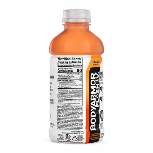 BODYARMOR® Flash I.V. Orange Sports Drink Bottle Perspective: top