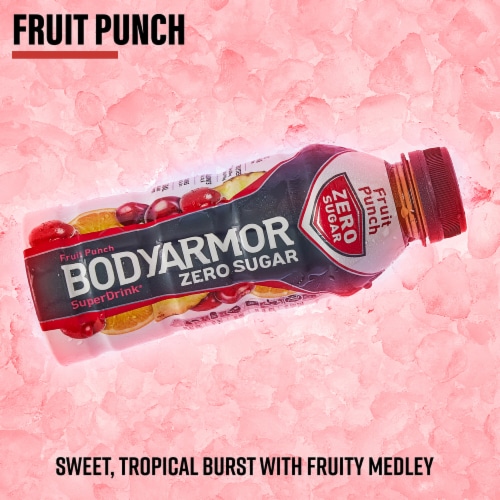 BODYARMOR® Fruit Punch Zero Sugar Sports Drink Bottle Perspective: top