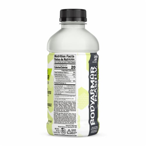 BODYARMOR® Flash I.V. Lemon Lime Zero Sugar Sports Drink Bottle Perspective: top