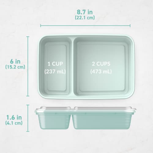 Bentgo® Prep 2-Comparment Container - Mint Perspective: top