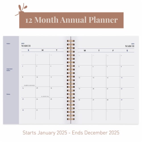 Rileys 2023 Weekly Planner - Annual Weekly & Monthly Agenda Planner (8x6", Midnight Blue) Perspective: top