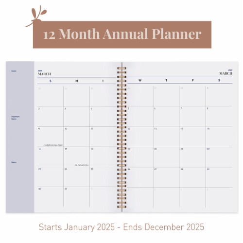 Rileys 2023 Weekly Planner - Annual Weekly & Monthly Agenda Planner (8.5x11", Midnight Blue) Perspective: top