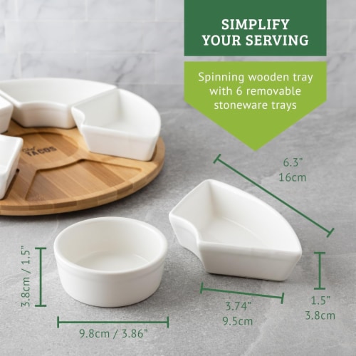 Chef Tacos Ceramic Taco Serving Platter Divided Serving Tray for Taco Tuesday Lazy Susan 1 Mariano s