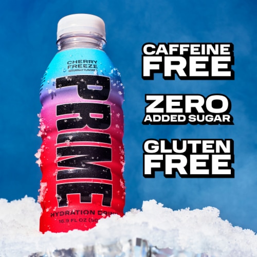 Prime Hydration Cherry Freeze Sports Drink Bottle Perspective: top