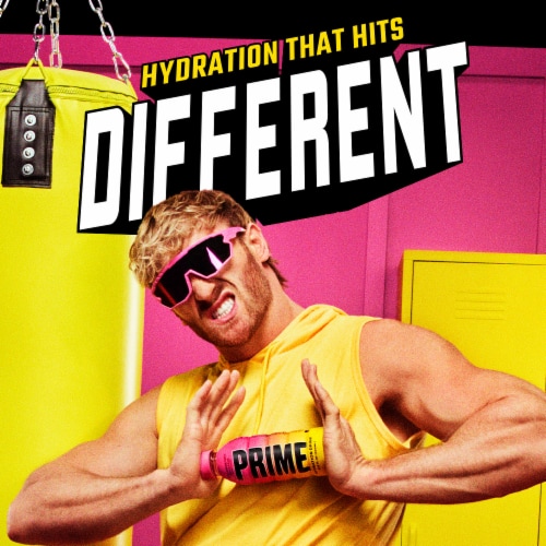 Prime Hydration Strawberry Banana Sports Drink Bottle Perspective: top