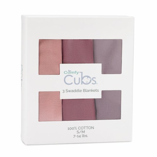 Swaddle Blanket Baby Girl Boy Easy Adjustable 3Pack Infant (Large, Blush, Mauve, Mulberry) Perspective: top