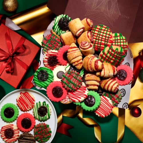 Christmas Gifts, Gourmet Christmas Cookies with 10FT Christmas Lights, 50oz Kosher Perspective: top