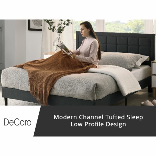 DeCoro Mornington Upholstered 2.0 Platform Full Size Bed Frame Headboard King 1 Piece Fry s Food Stores