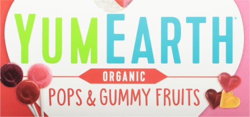 Yum Earth Organic Valentine Pops & Gummy Fruits Perspective: top