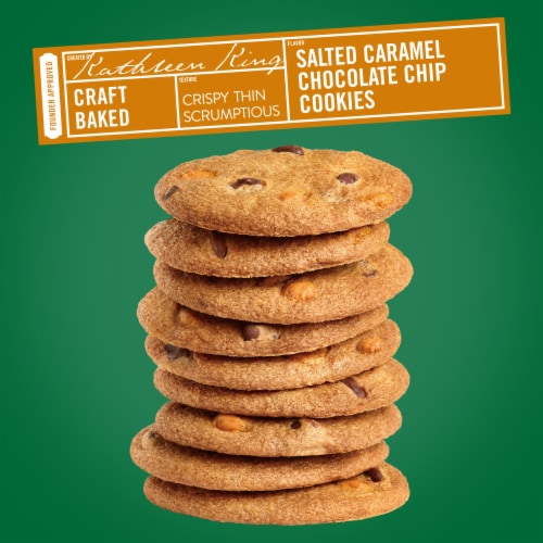 Tate's Bake Shop Salted Caramel Chocolate Chip Cookies Perspective: top