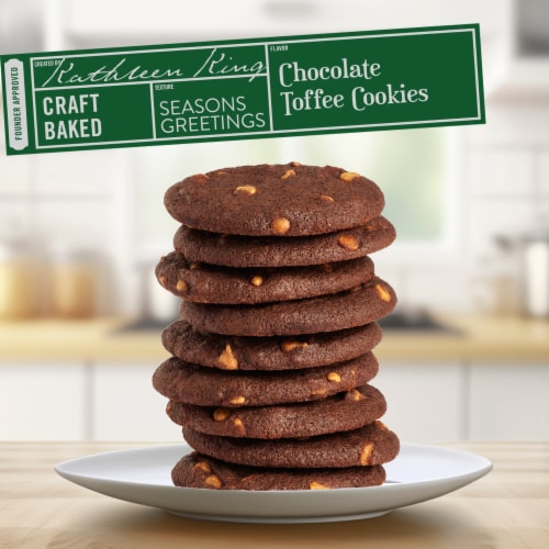 Tate's Bake Shop Chocolate Toffee Cookies Limited Edition Holiday Cookies Perspective: top