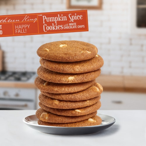Tate's Bake Shop Pumpkin Spice Cookies With White Chocolate Chips Limited Edition Perspective: top