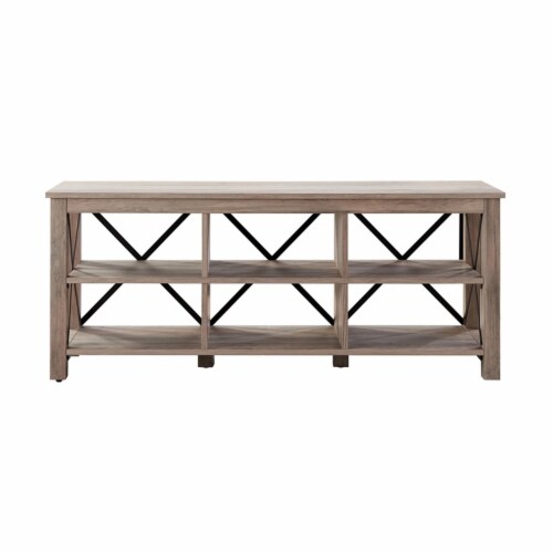 Henn&Hart 58  Gray Oak/Metal TV Stand Perspective: top
