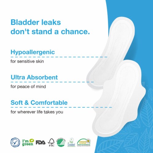 Veeda Natural Incontinence Pads for Bladder Leakage Protection, Maximum