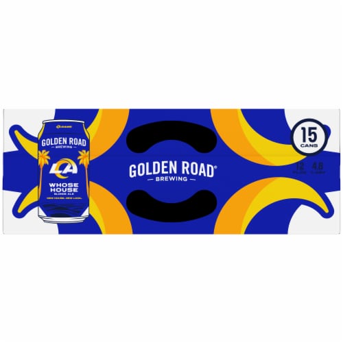 Golden Road® Brewing LA Rams Whose House Blonde Ale Beer Perspective: top
