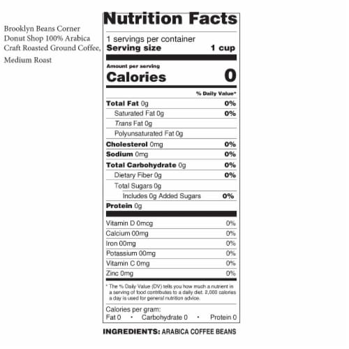 Brooklyn Beans Medium Roast Ground Coffee, Corner Donut Shop, six-12 Ounce Bag Perspective: top